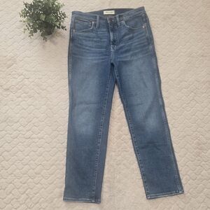 Madewll Stovepipe Medium Wash Straight Leg High-Rise Jeans, Size 27"